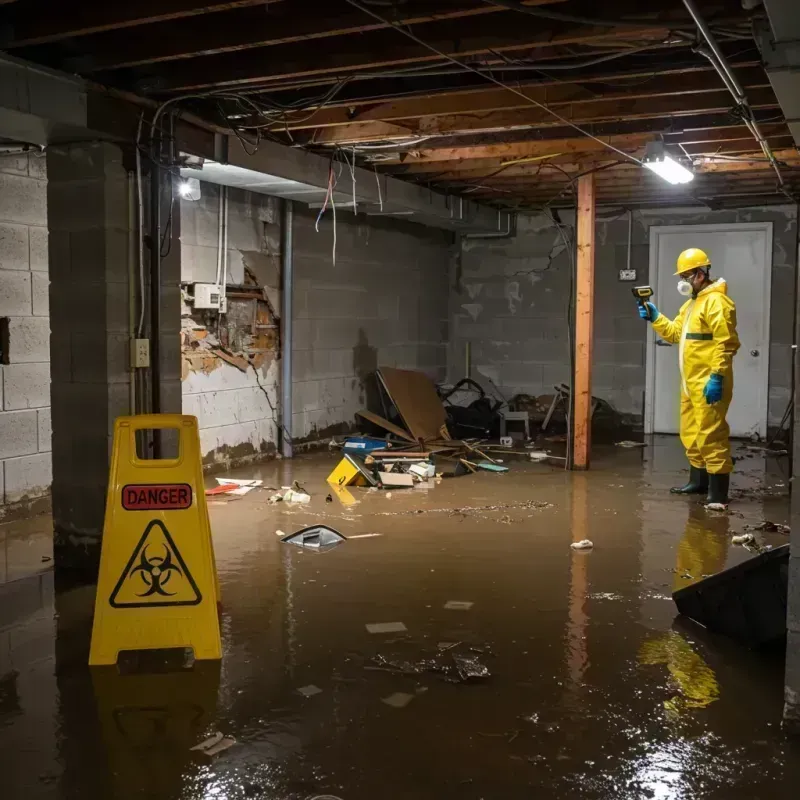 Flooded Basement Electrical Hazard in Garner, NC Property