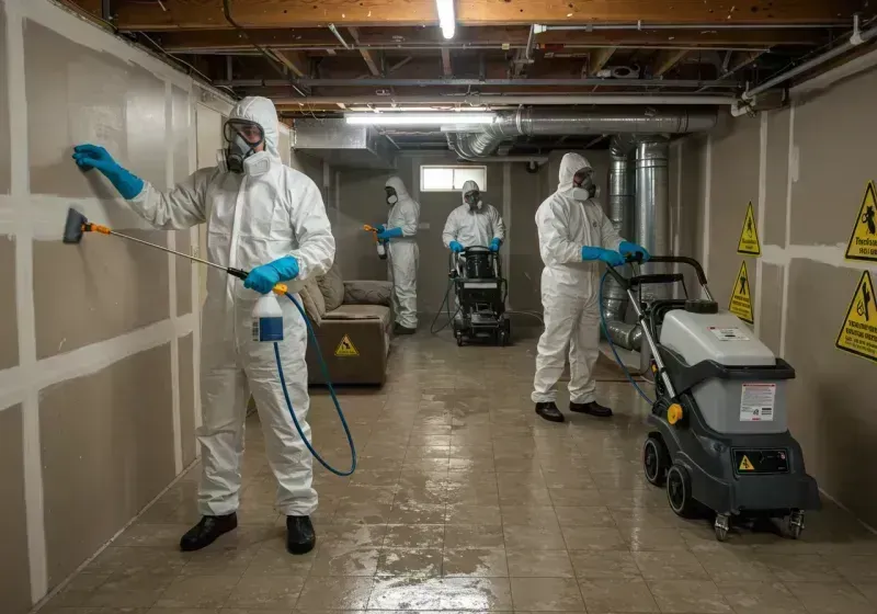 Basement Moisture Removal and Structural Drying process in Garner, NC